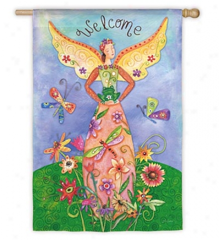 Weather And Fade-resistant Garden Angel Garden Flag With Silk Reflections Screen Mark
