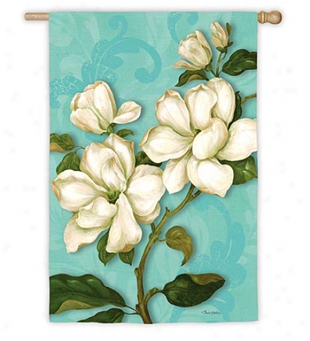 Weather And Fade-resistant Magnolia Blossoms Family Iris In the opinion of Silk Reflections Screen Print