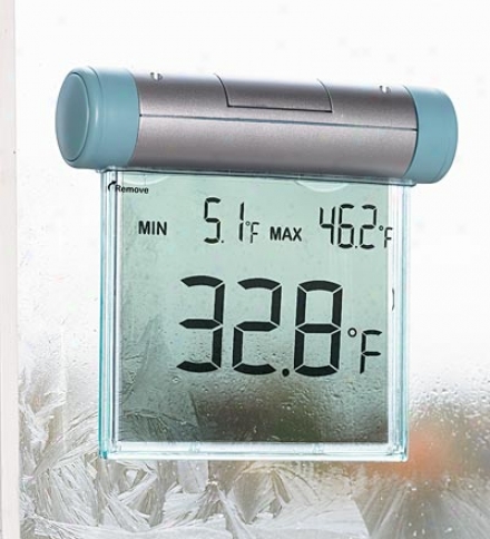 Weather-resistant Digital Window Mounted Thermometer With Big Display