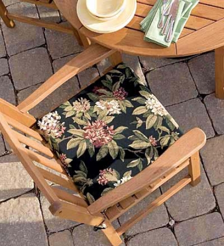 Weather-resistant Outdoor Classic Square Chair Cushion With Ties18-1/" X 16-1/2" X 2-1/2"h