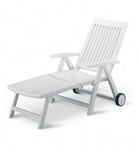 Weatherproof Roma Resin Wheeled Lounger Patio Chaise