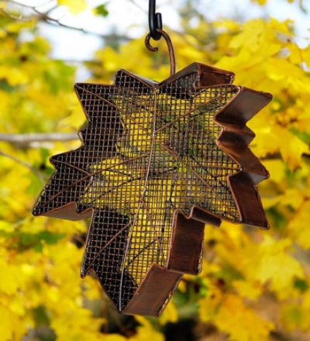 Telegraph Mesh Maple Leaf Hanging Bird Feeder