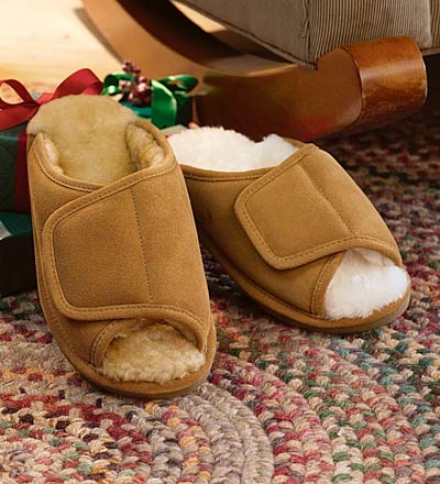 Women's Indoor/outdoor Sheepskin Side-wrap Slipper