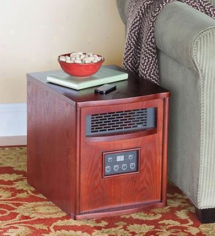 Wood-finished Dual-waft Infrared Space Heater