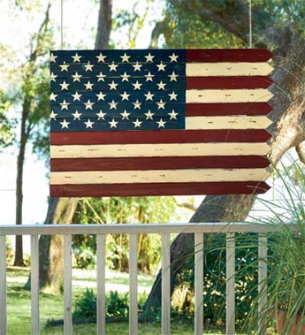 Woodem Americana Flag-inspired Accent