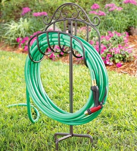 Wrought Iron Portable Hose Holder With Stake