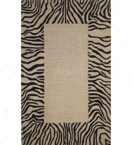 Zebra Border Rug, 24"w X 36"l