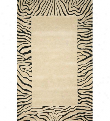 Zebra Border Rug, 8'w X 10'l