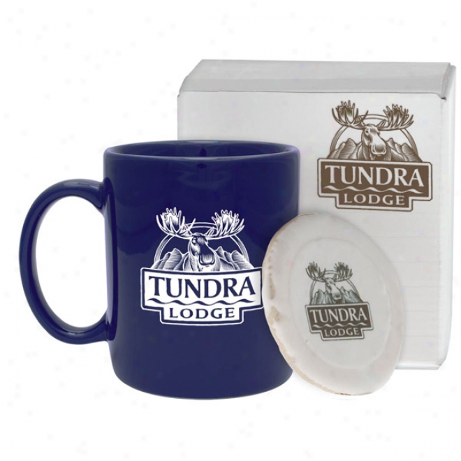 11 Oz Midnight Blue Coffee Mug W/ Cookie Set