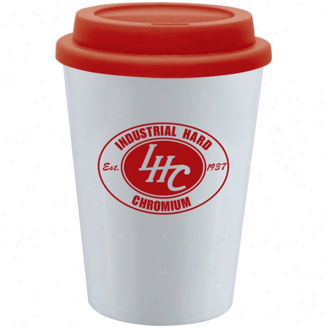 12 Oz Wake Up Bpa Free Plastic Tumbler W/red Lid