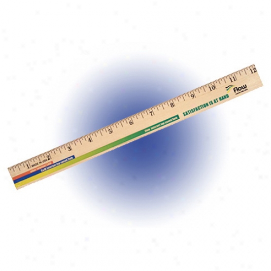 12" Clear Lacquer Wood Ruler, Full Color Digital