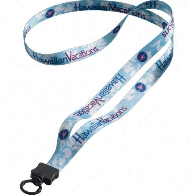 1/2&qout; Polyester Dye Sublimated Lanyard With Plastic Clamshell And O-ring