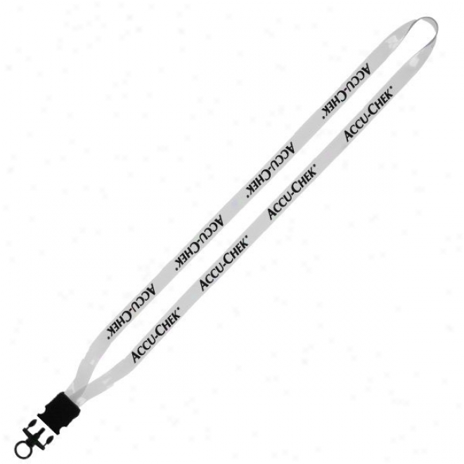 1/2" Transparent Vinyl Lanyard With Plastic Snap-buckle Release And O-ring