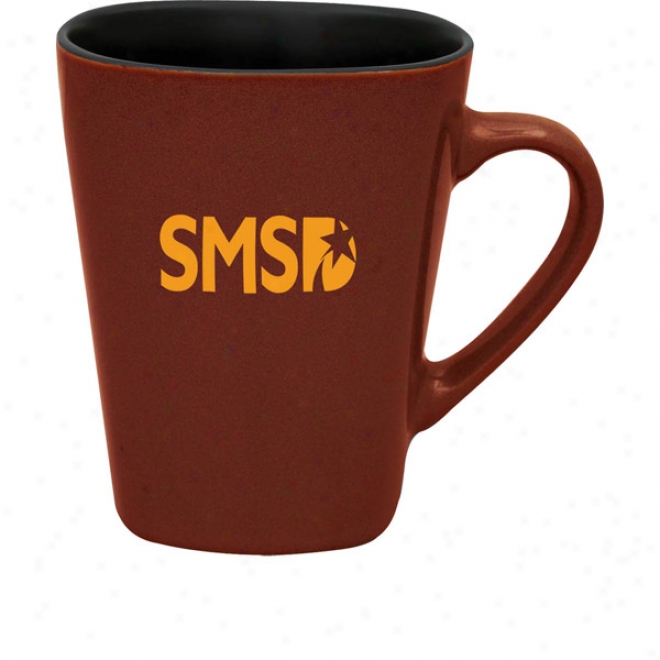 14 Oz. Brick Red Sterling Mug W/black Inyerior