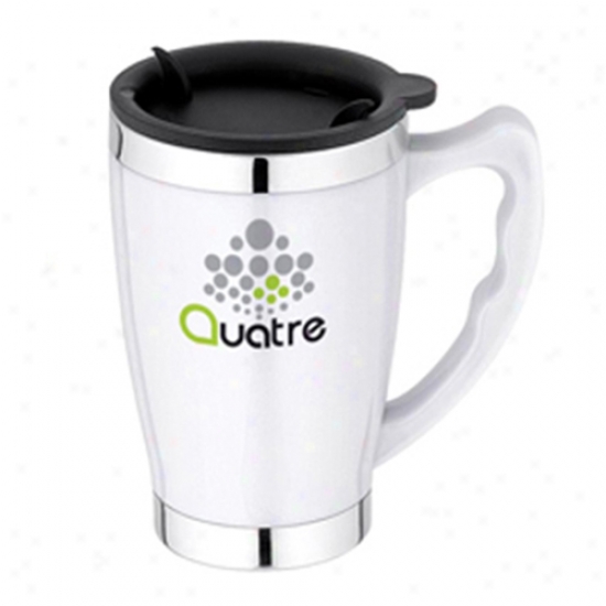 14oz Mug With Ceramic Imitation Plastic Body And 18/8 Stainless Steel Liner