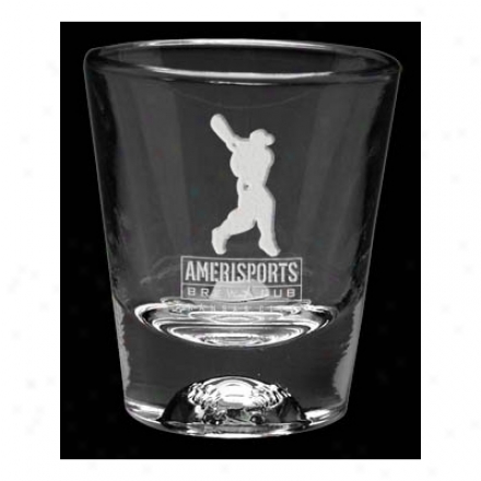 1.5 Oz Deep Etched Baseball Sport Shot Glass