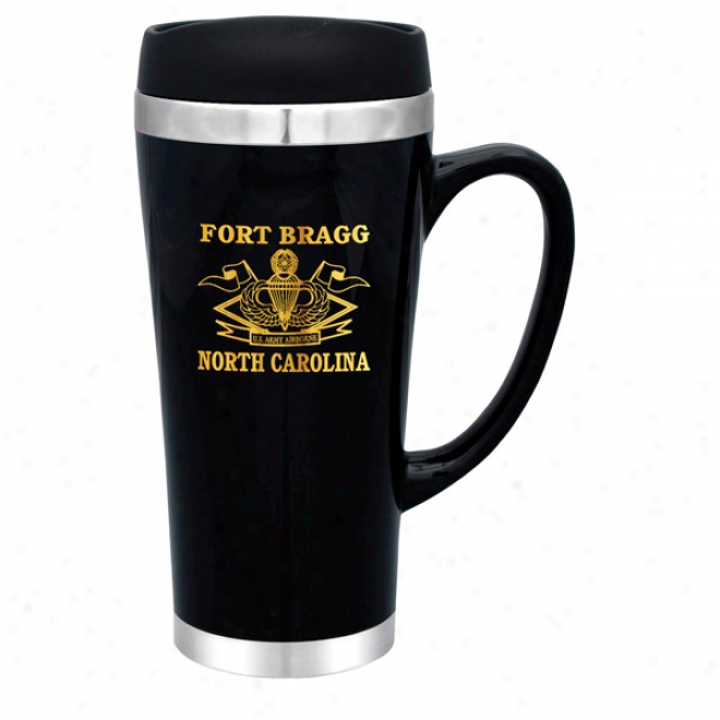 16 Oz. Black Steel City Mimic Travel Mug