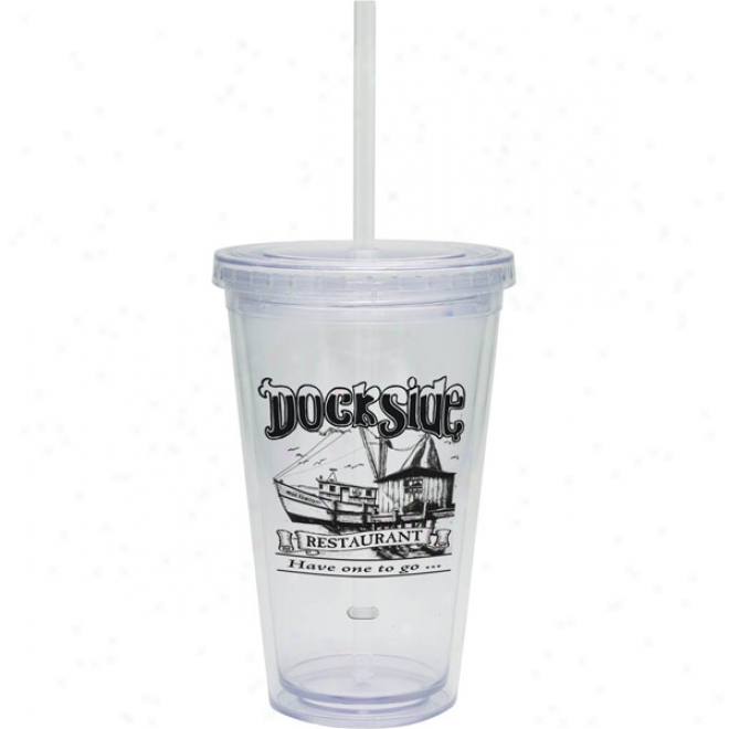 16 Oz. Carnival Cup With A Clear Straw