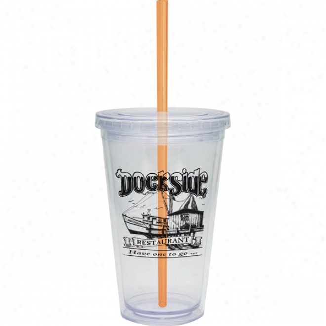 16 Oz. Carnival Cup With A Orange Stalk