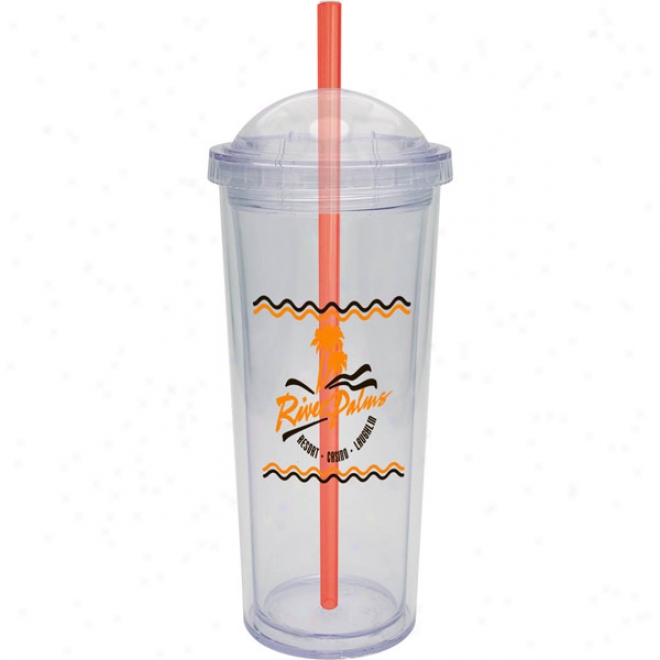 16 Oz. Carnival Cul With Dome Lid And Red Straw