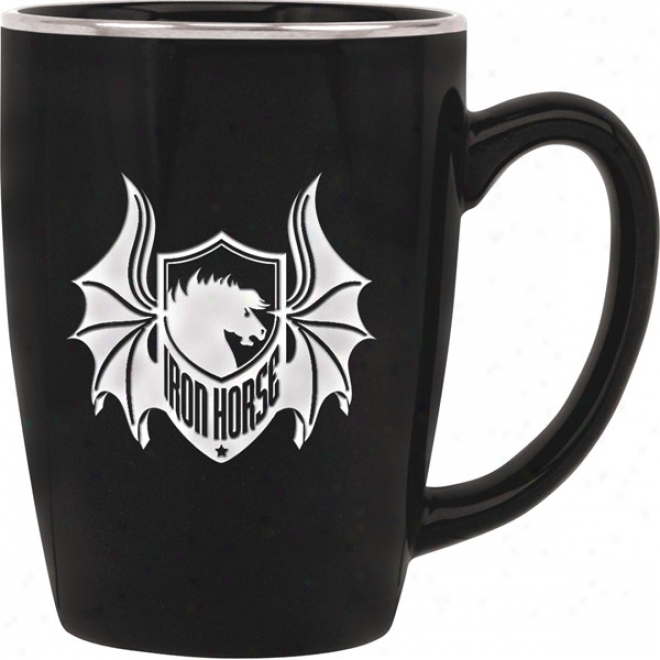 16 Oz. Deep Etched Black Taza Mug