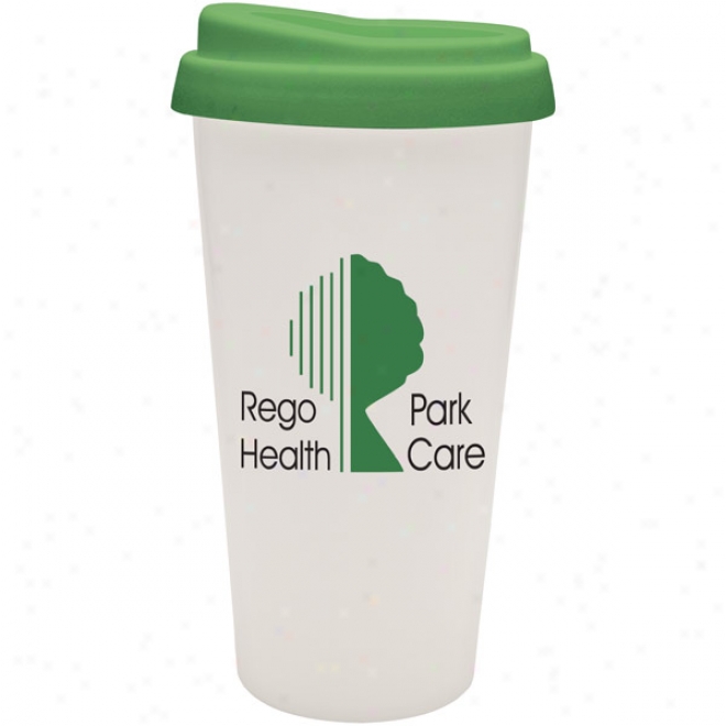 16 Oz Double Wall E.ssential Cup W/ Green Cover