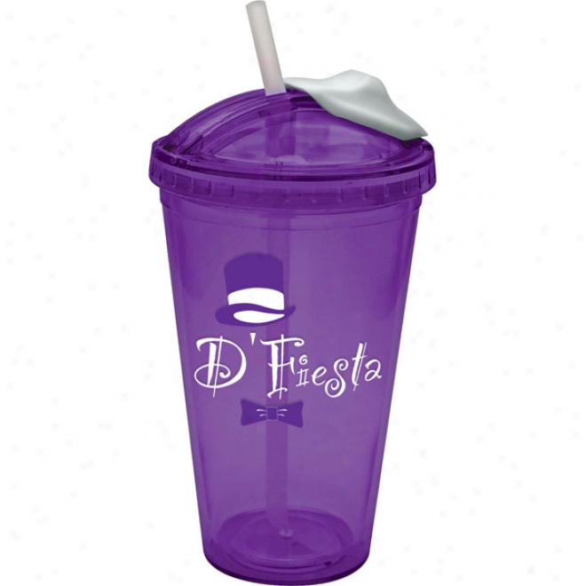 18 Oz. Purple Slider Lid Carnival Mug