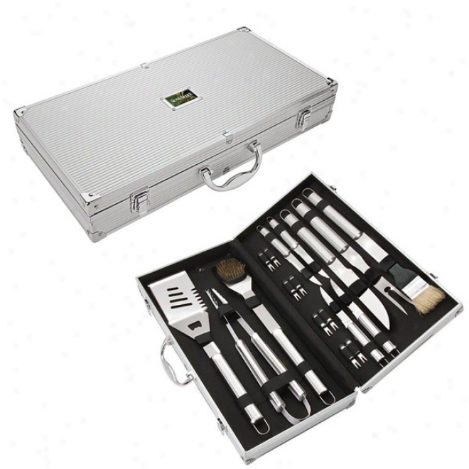 18 Piece Steel Bbq Set