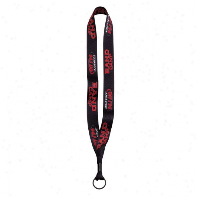 1" Dye Sublimated Wsffle Weave Lanyard With Metzl Crimp And Metal Split Ring