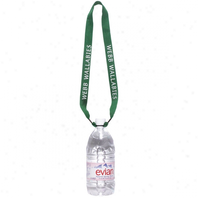 1" One Ply Cotton Lanyard With Rubber O-ring Bottle Holder