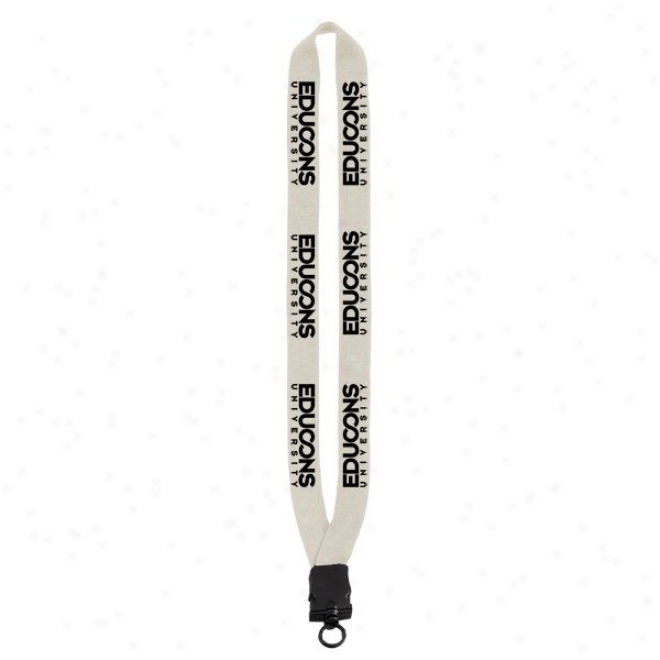 1" Organic Cotton Lanyard With Plastic Snap-buckle Release And O-ring