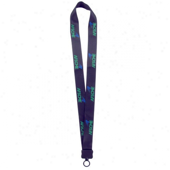 1" Polyester Dye Sublimated Lanyard Attending Plastic Clamshell And O-ring