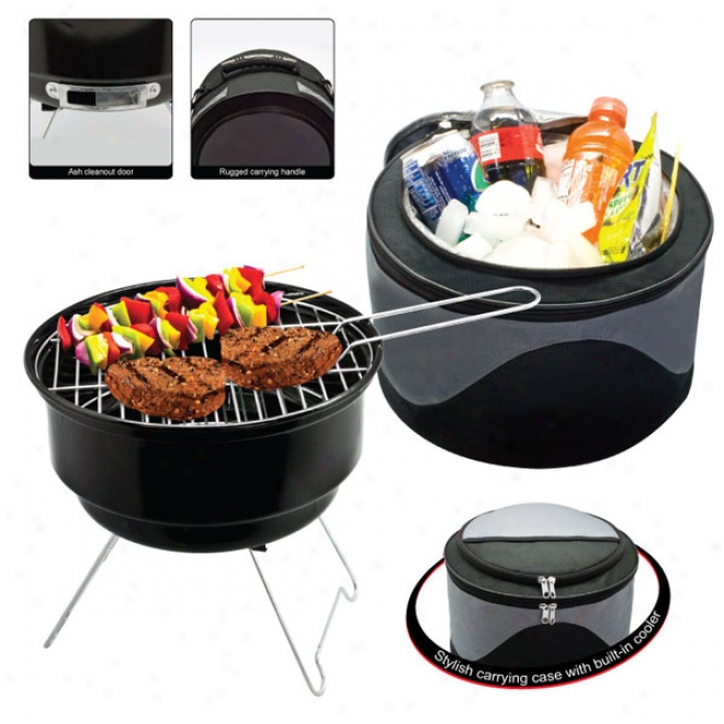 2-in-1 Cooler   Bbq Grill Combo