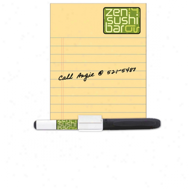 20 Mil Dry Erase Magnet With Marker And Clip (4"w X 5 1/4"h)