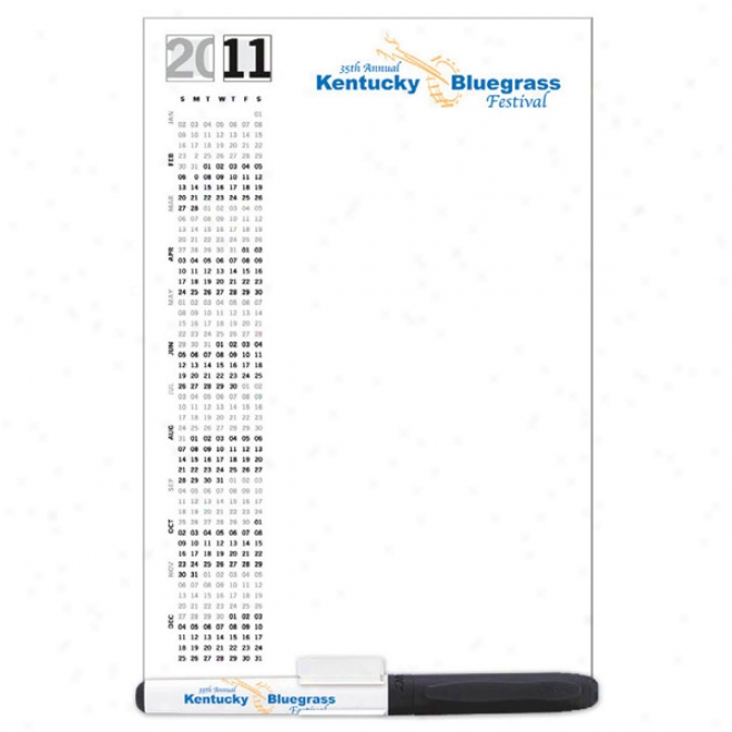 20 Mil Dry Erase Magnet With Marker And Clip (5 1/4"w X 8"h)