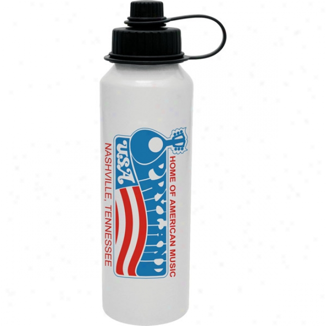 20 Oz. Usa Made Bpa Free Aluminum Bottle - White