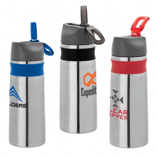 26 Oz. Steel Water Bottle W/silicone Band