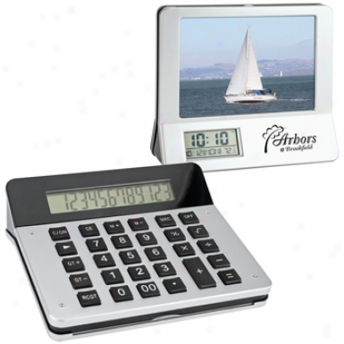 3-in-1 Calculator Picture Frame  Lcd Digital Clock