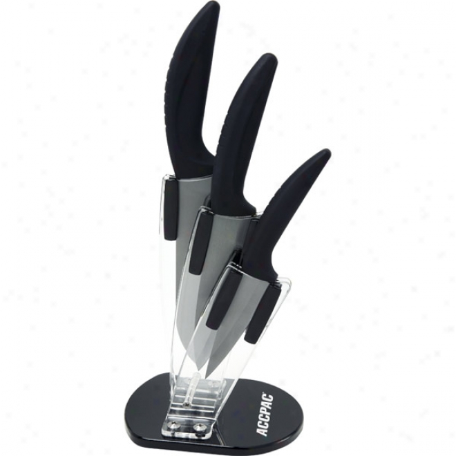 3 Pc. Black Ceramic Knife Set