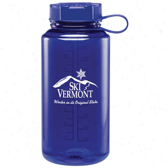 32 Oz. Bpa Free Blue Baltic Cylinder Water Bottle