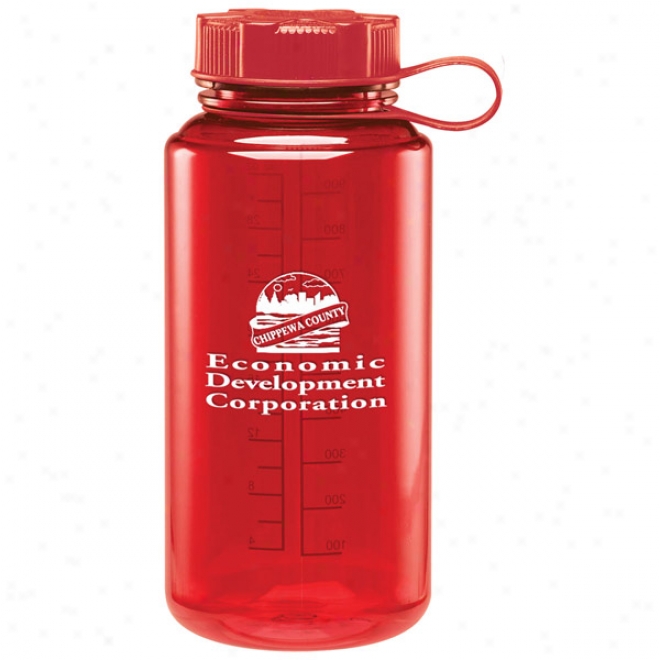 32. Oz. Bpa Free Red Baltic Cylinder Irrigate Bottle