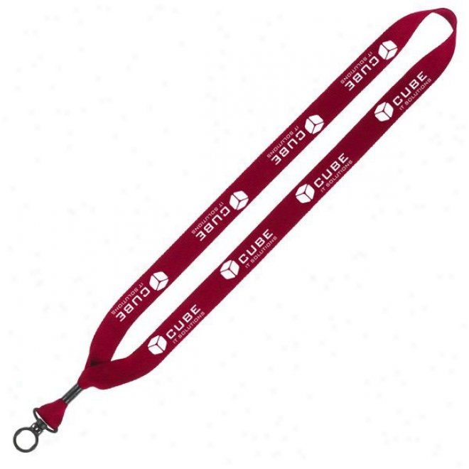 3/4" Economy Polyester Lanyard With Metal Crimp And Plastic O-ring