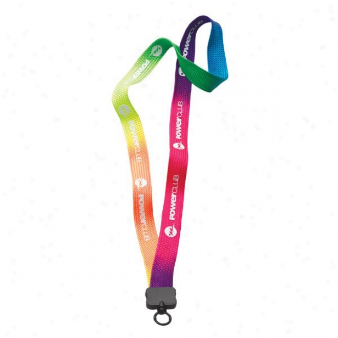 3/4" Tie Dye Lanyard With Plastic Clamshell And O-ring