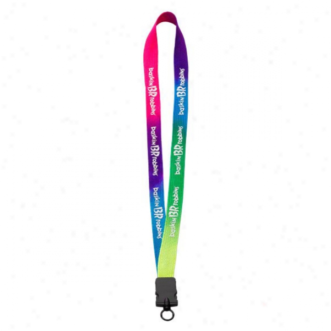 3/4" Tie Dye Lanyard With Plastic Snap-buckle Release And O-ring