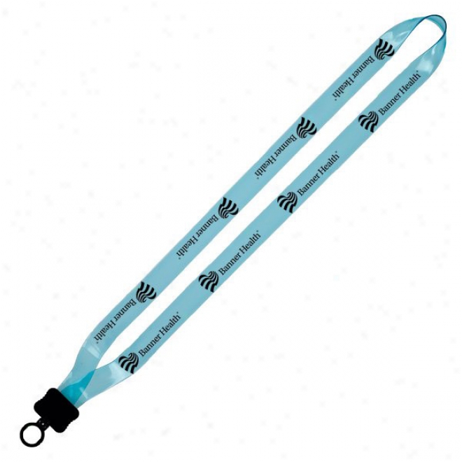 3/4" Transparent Vinyl Lanyard With Soft Clamshell And O-ring