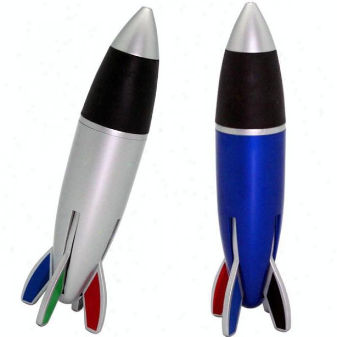 4 Color Rocket Pen - Blue Or Silver Body