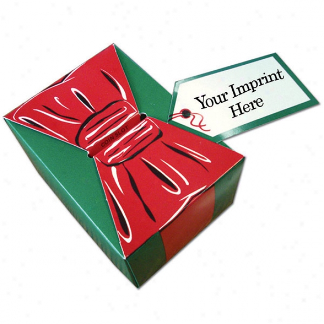 4" X 2 1/2" X 3" - Holiday Gift Box Made Of 18 Pt High Density White Poster Board