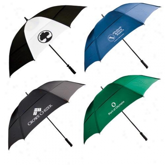62" Wind Resistant Golf Umbrella With Fiberglass Shaft And Ribs