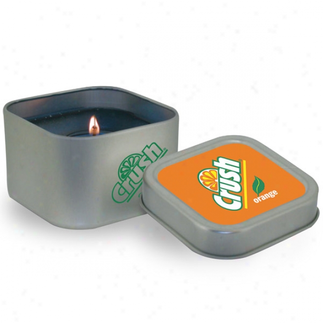 8 Oz. Sqaure Shaped Tin Candle