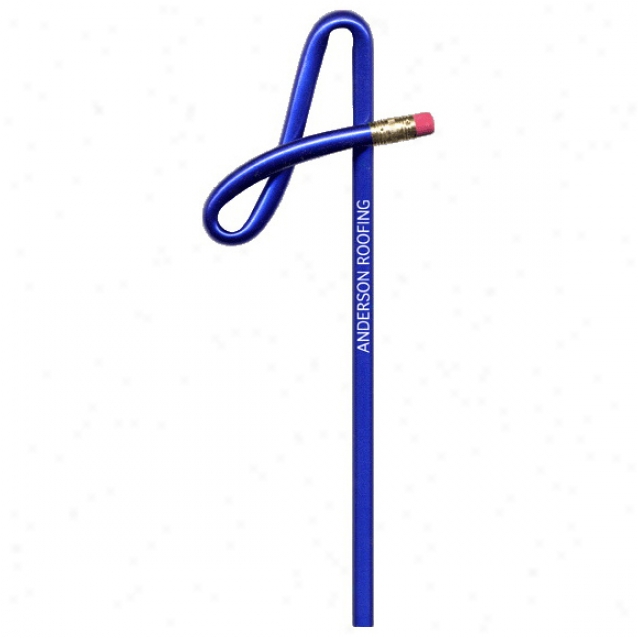 A Cursive - Real Number 2 Lead Pencil With An Eraser, Top Is Bent Into A Basic Shape
